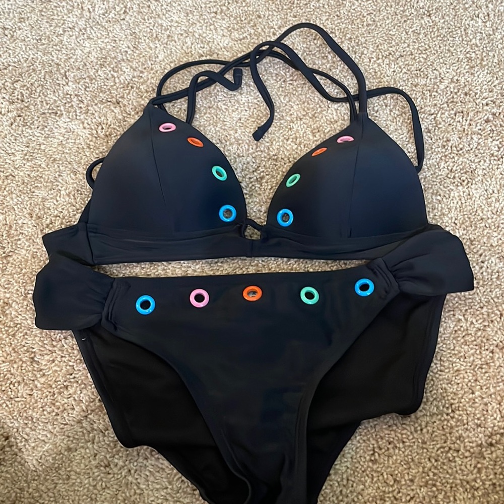 Hula Honey Bikini/with multi colored grommets